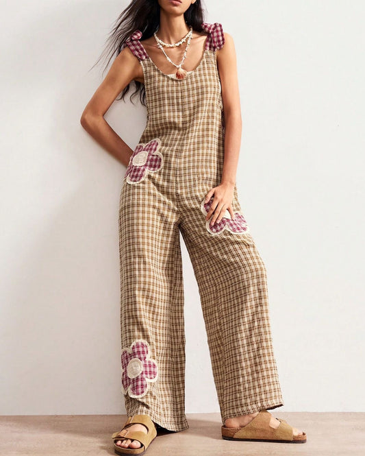 Overall Cuadro Vichy con Flores VM