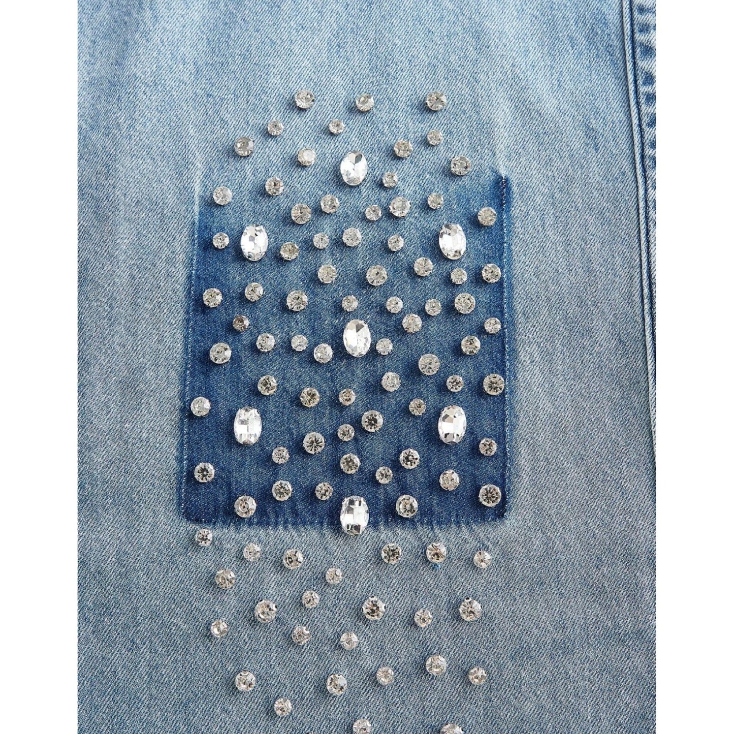 Camisa Denim con Apliques en Rhinestones