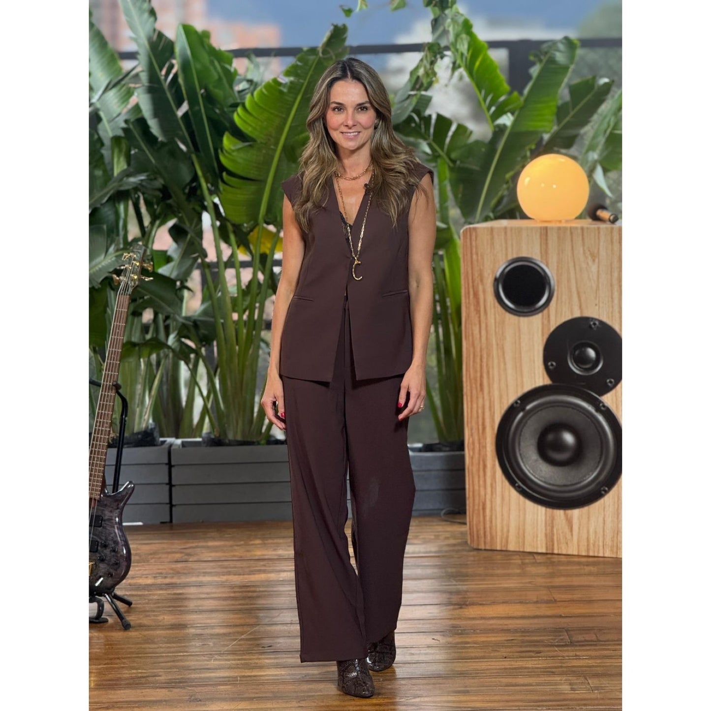 Mocha Vest and Pants Set