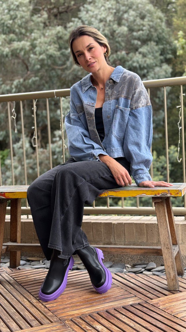 Denim Print Jacket