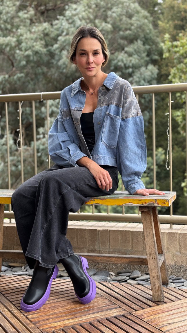 Denim Print Jacket