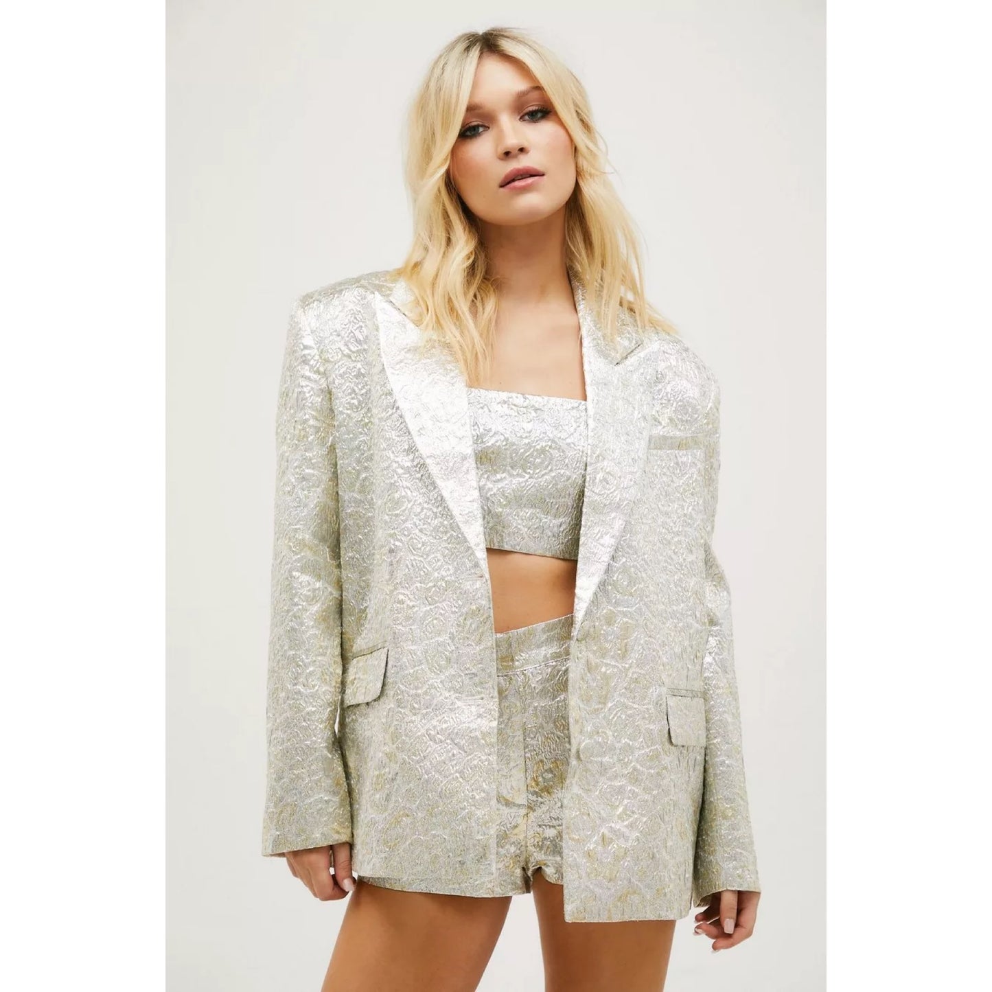 Draped Blazer with Glitter