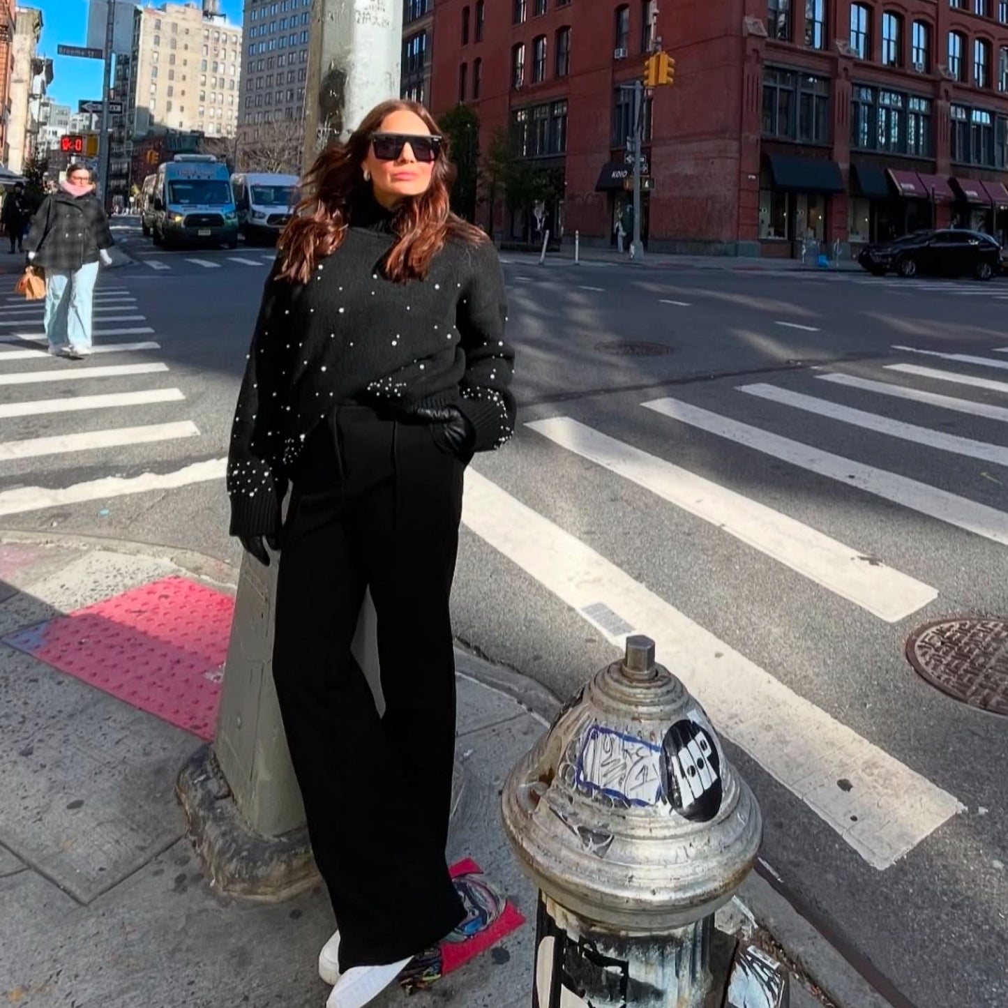 Sweater Cuello Alto Recamado en Perlas