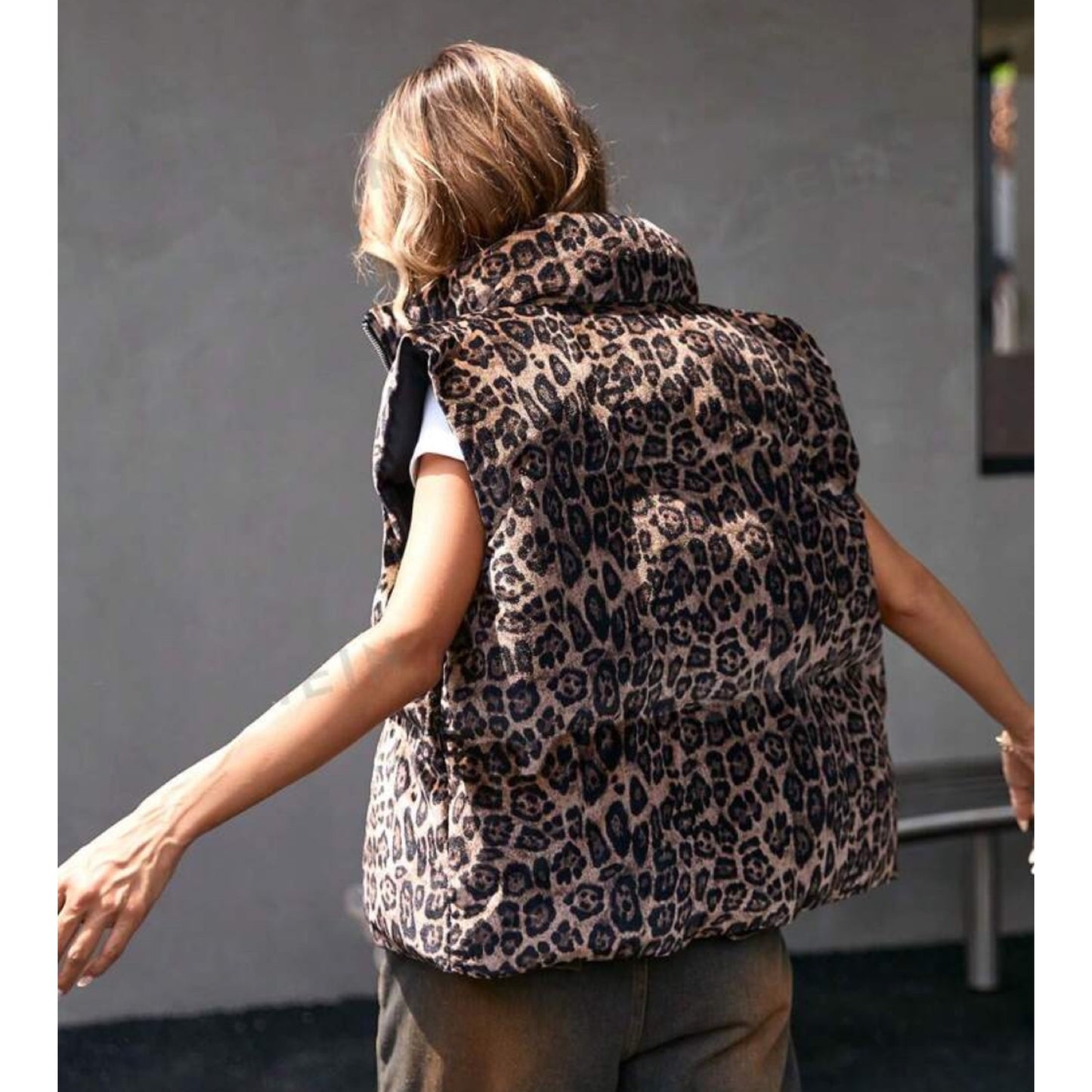 Animal Print Sleeveless Vest