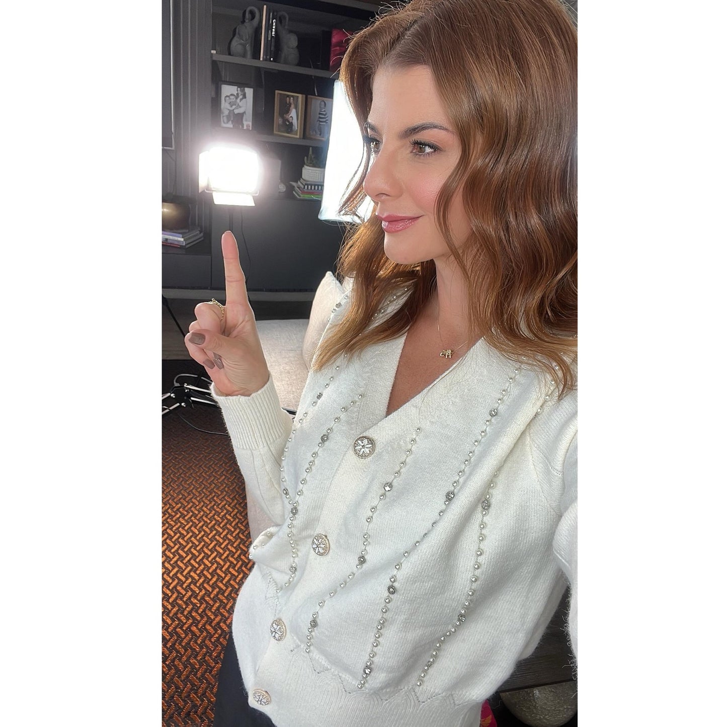 Cardigan with Glitter Rhinestones