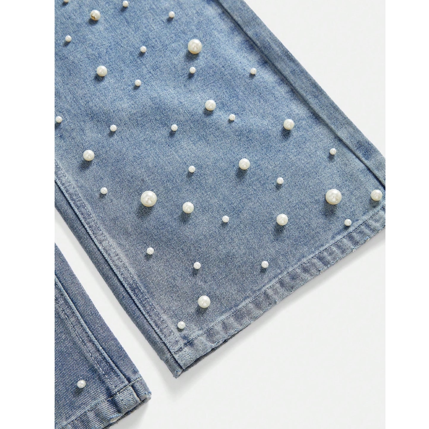 Set camisa y Jean denim con Perlas Mc