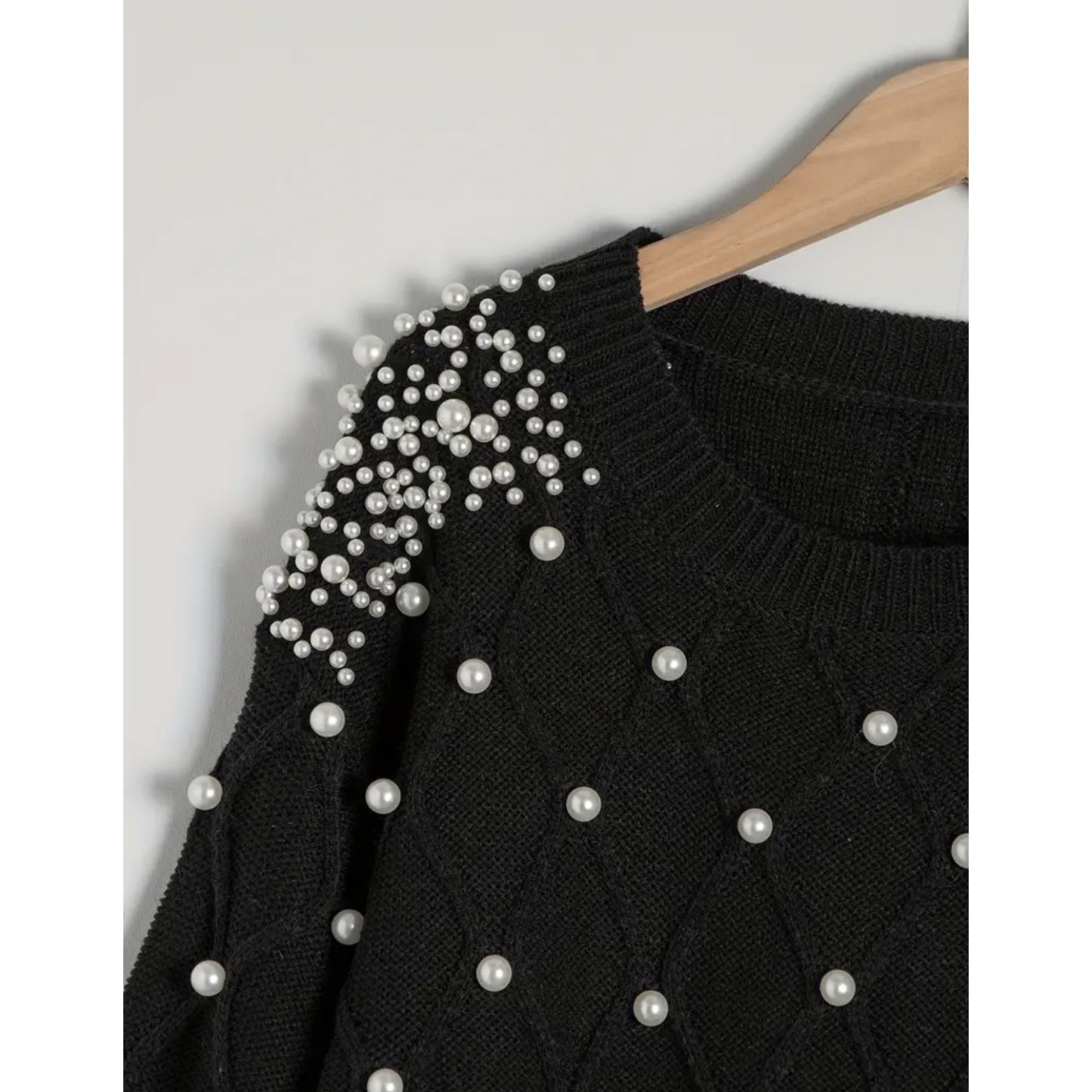 Knitted Sweater with Pearls