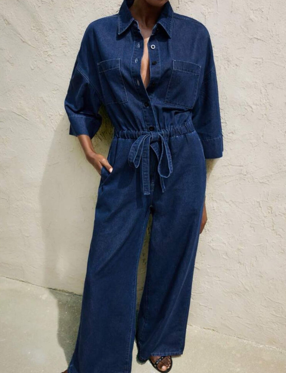 Enterizo con Bolsillos en Denim