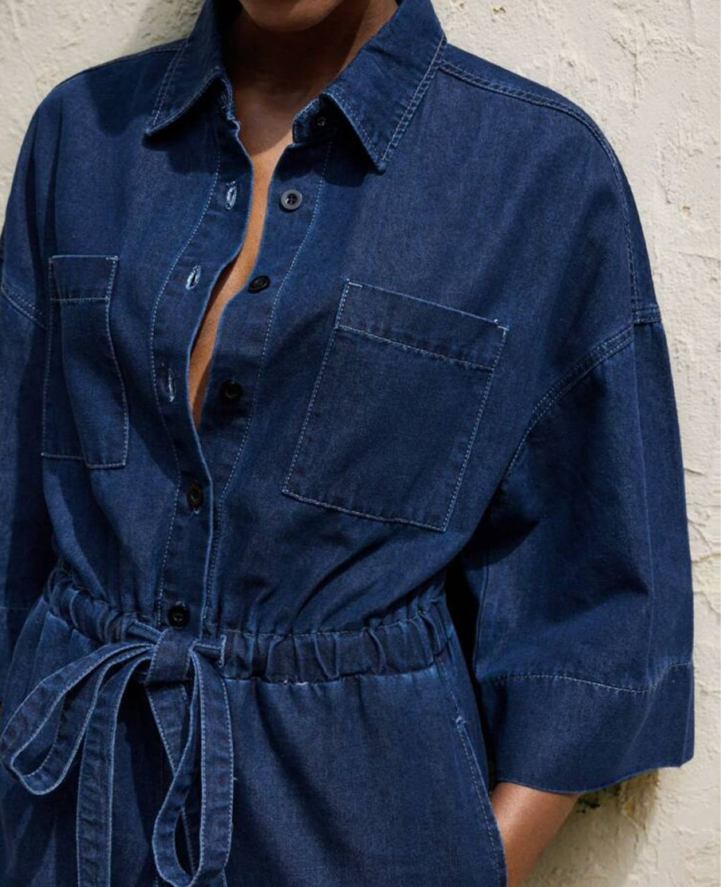 Enterizo con Bolsillos en Denim