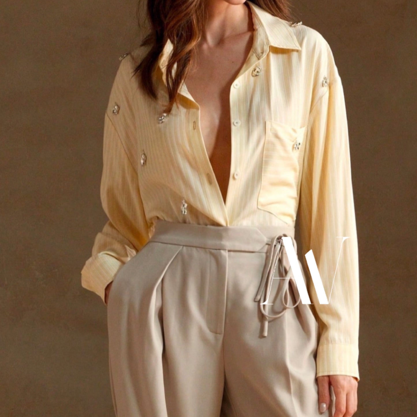 Camisa Rayas con Apliques