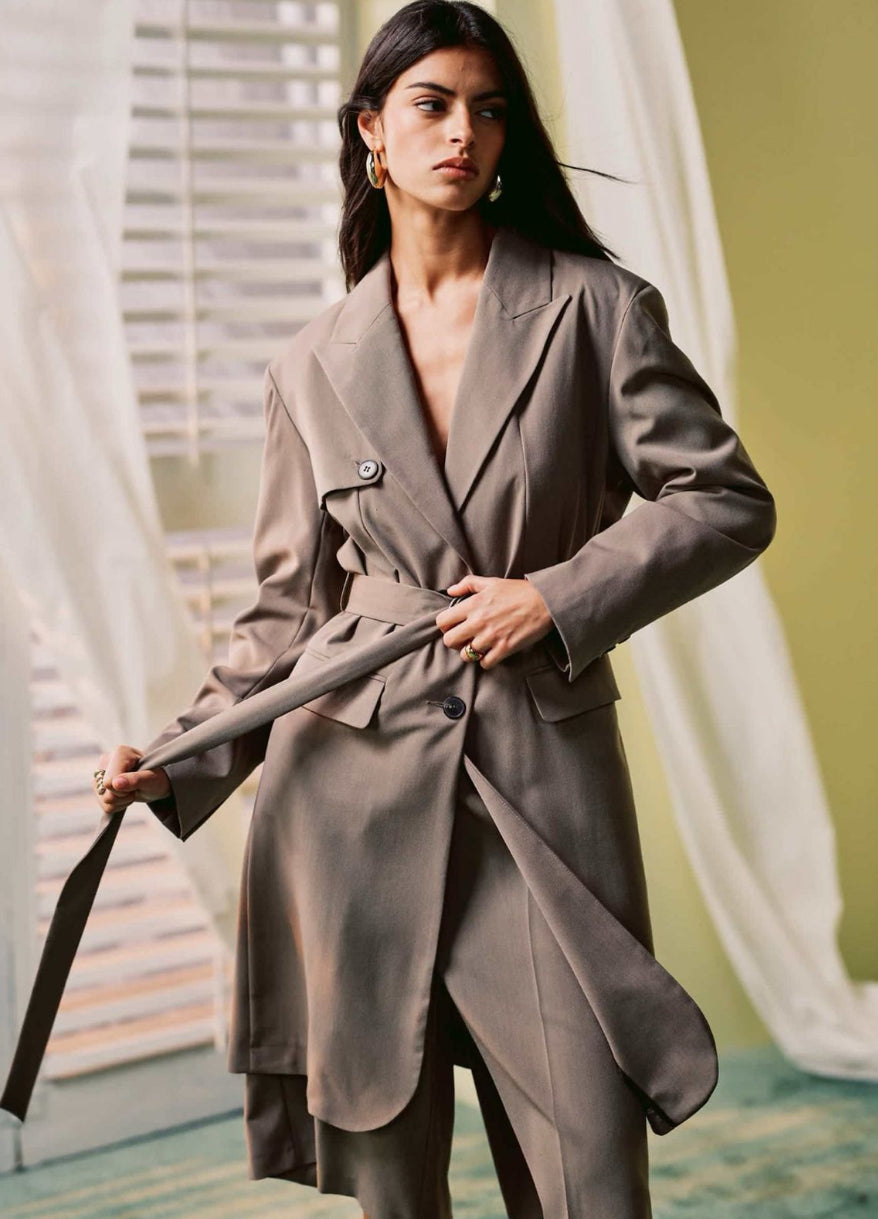 Blazer trench midi mocha