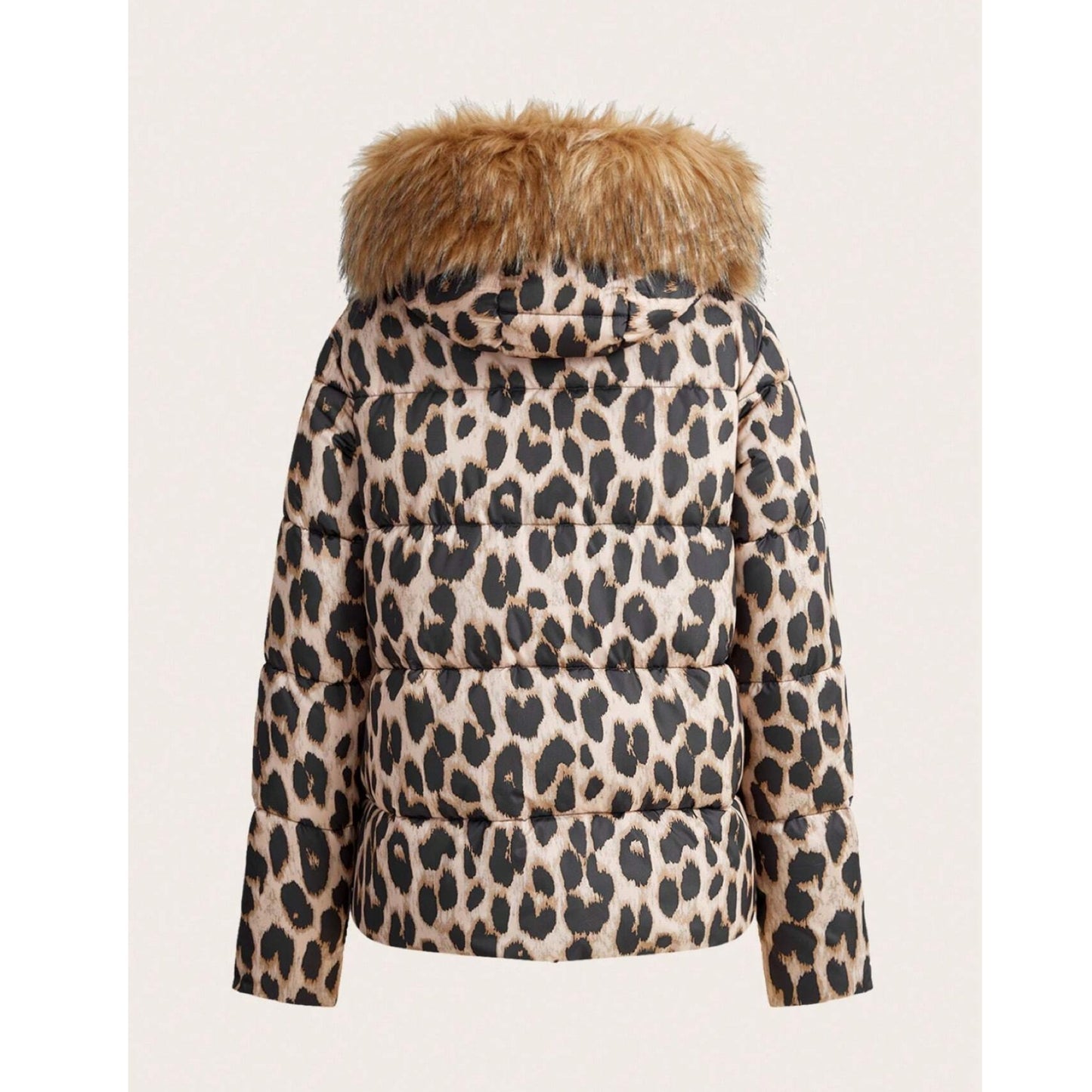 Chaqueta Acolchada con Estampado Animal print