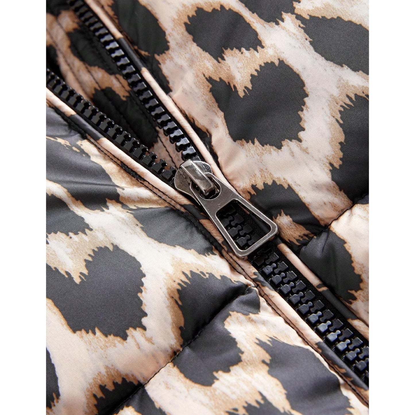 Chaqueta Acolchada con Estampado Animal print