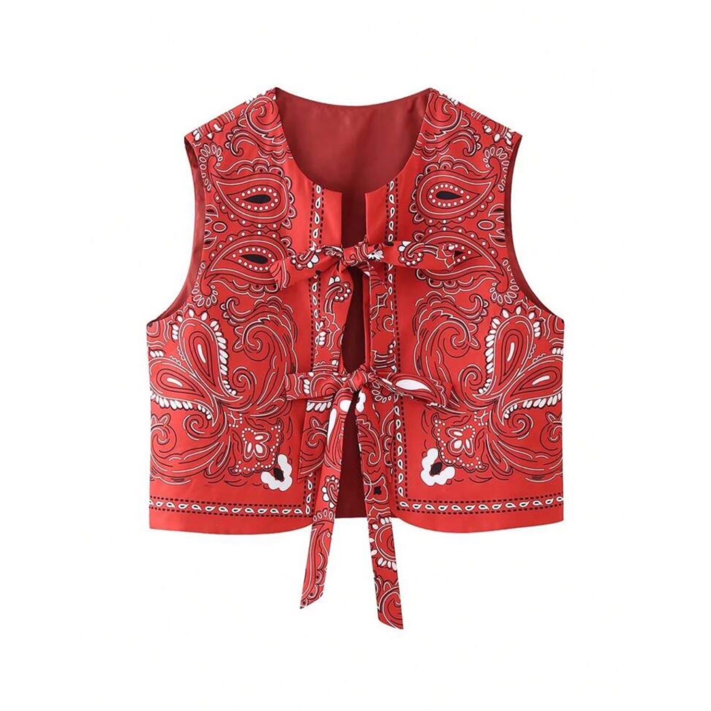 Top Corto sin Mangas Paisley