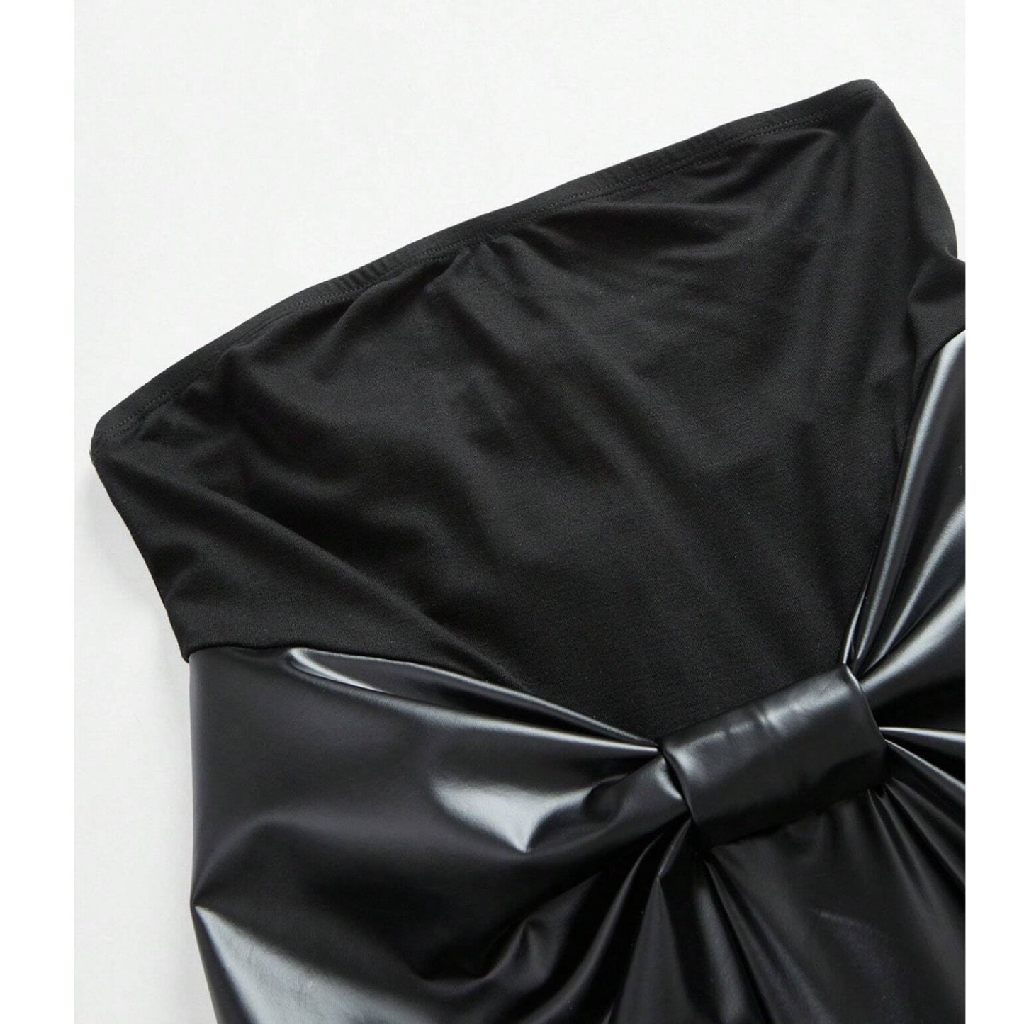 Vestido Midi en Imitación de Cuero