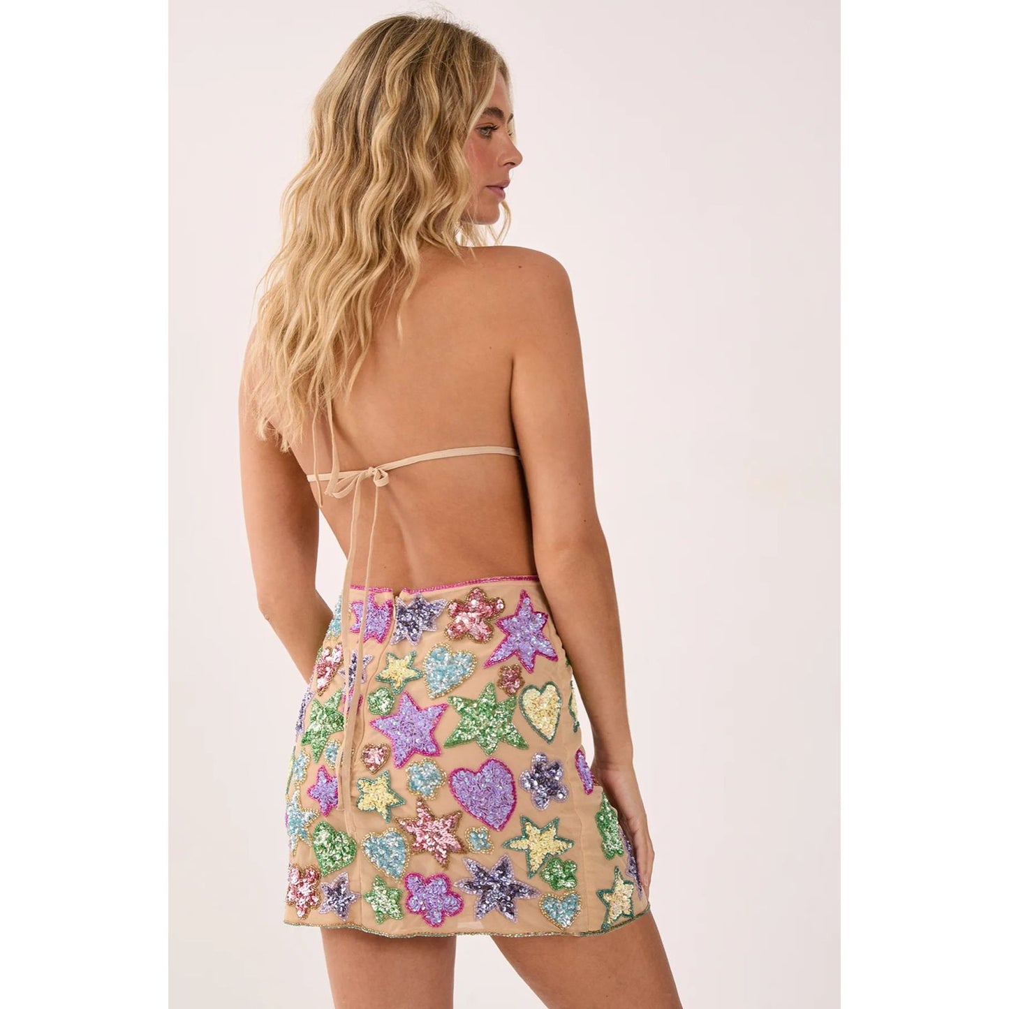 Vestido Espalda Descubierta con Lentejuela