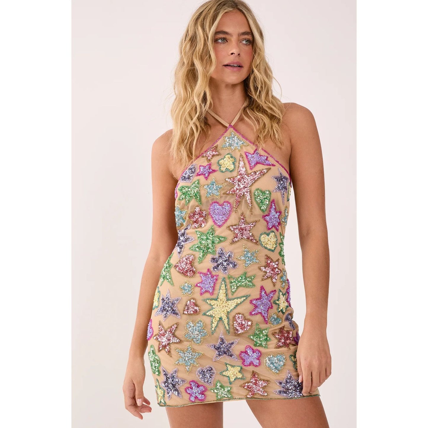 Vestido Espalda Descubierta con Lentejuela