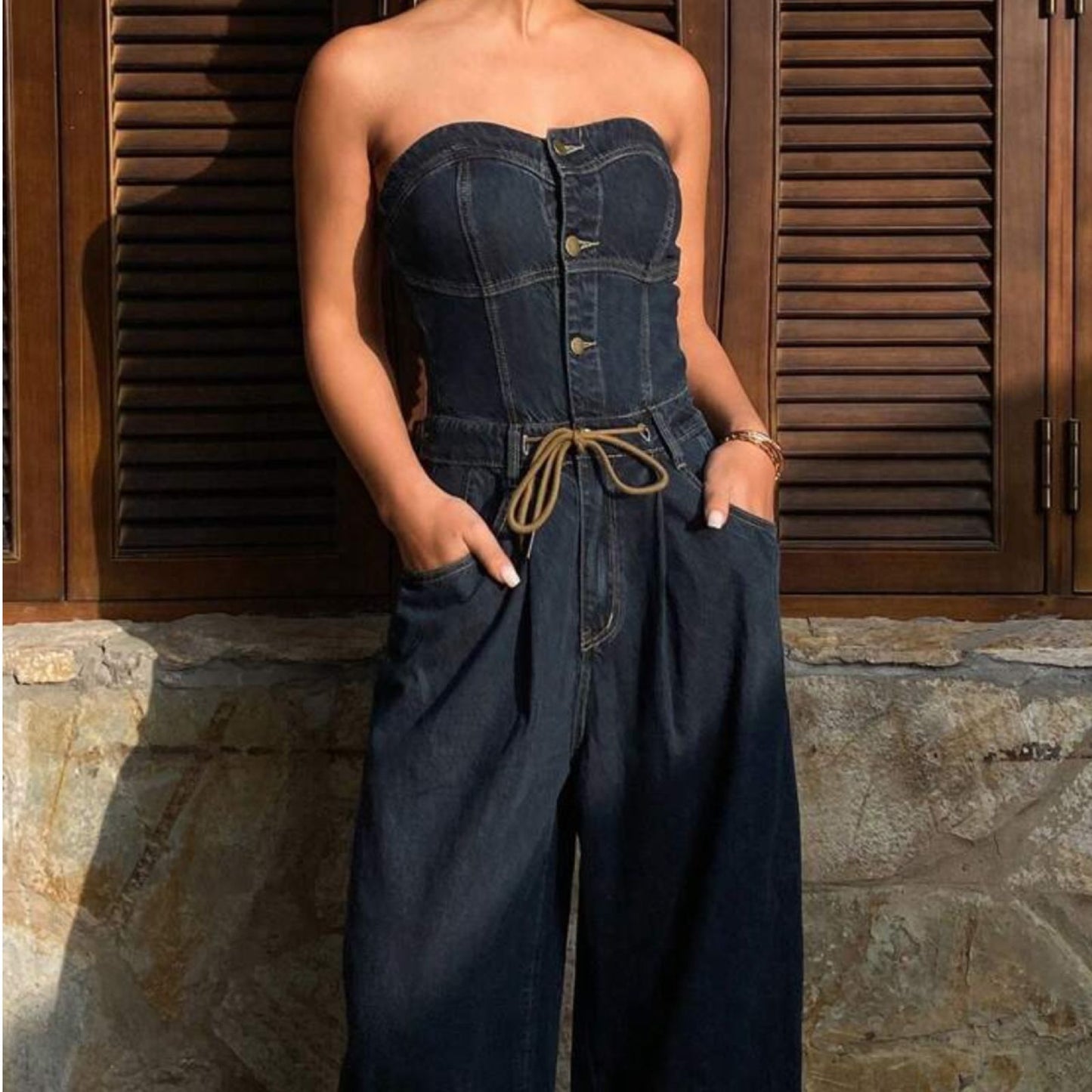 Enterizo Strapless en Denim