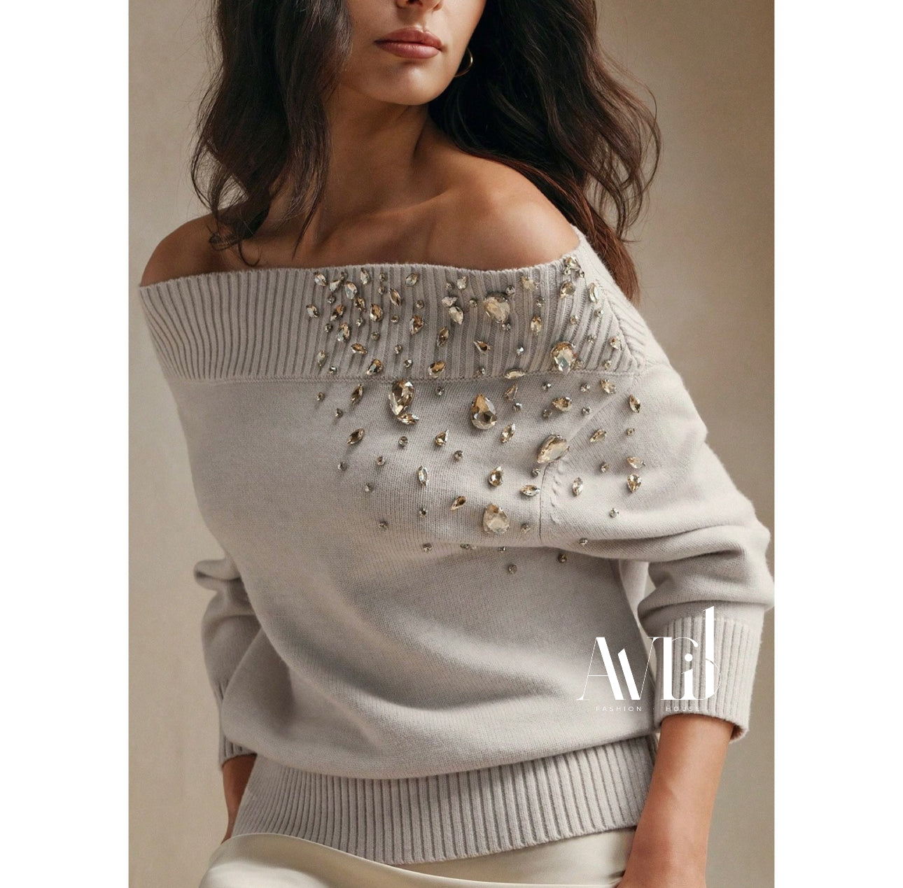 Sweater Tejido con Pedreria