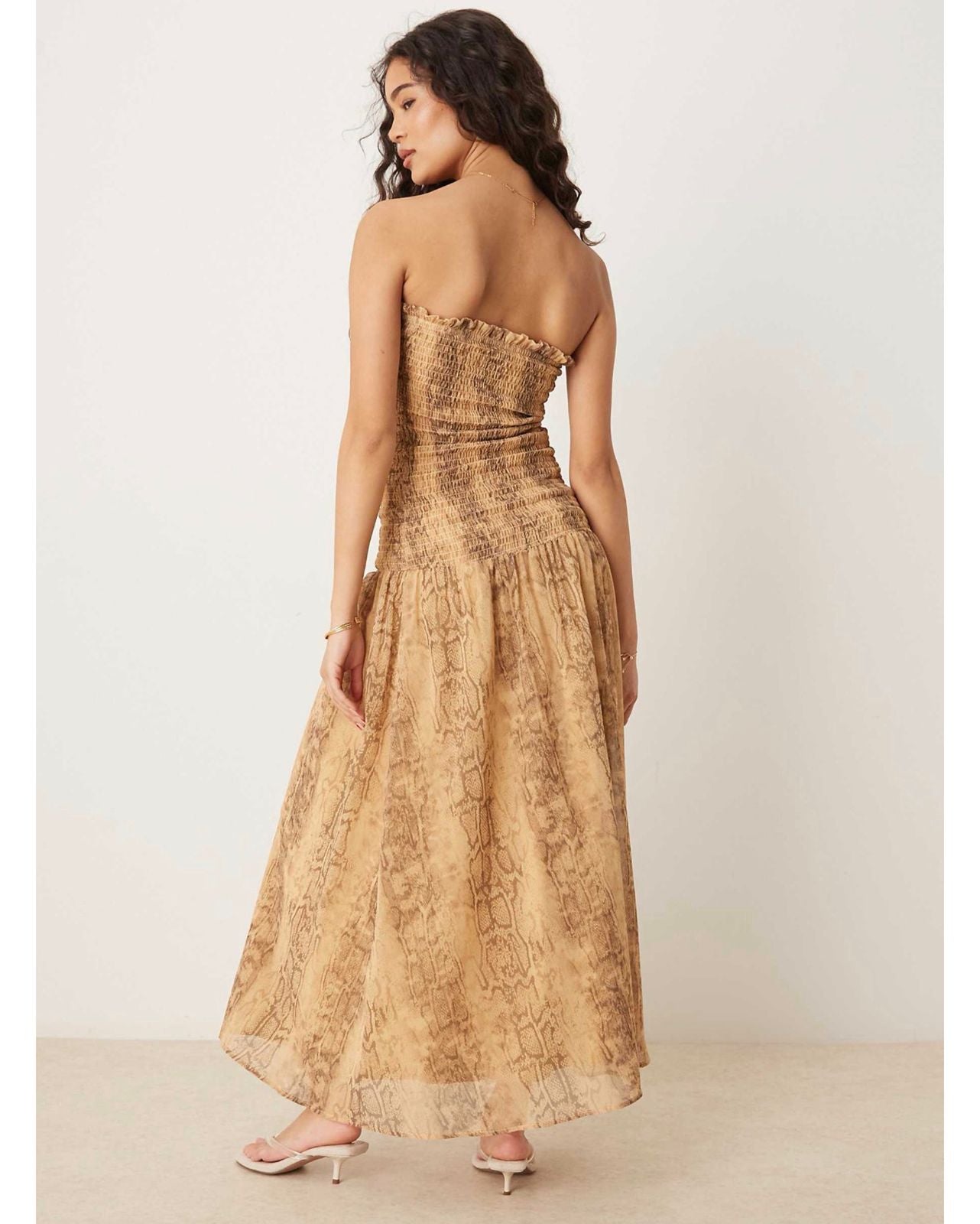 Maxi Vestido Strapless en Animal Print