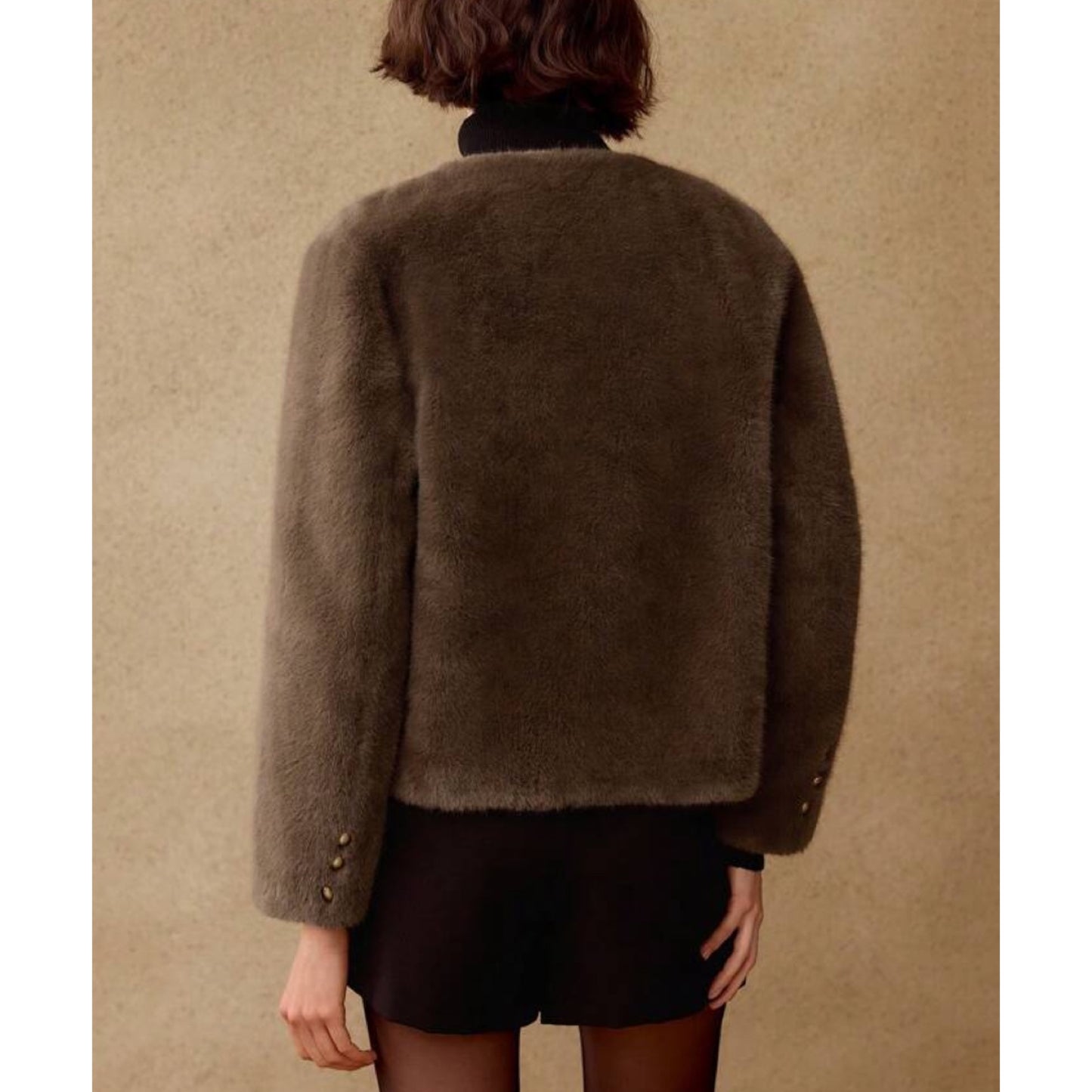 Chaqueta Fluffy Efecto Pelo