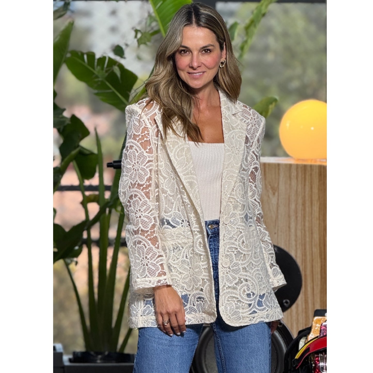 Floral Lace Sheer Blazer