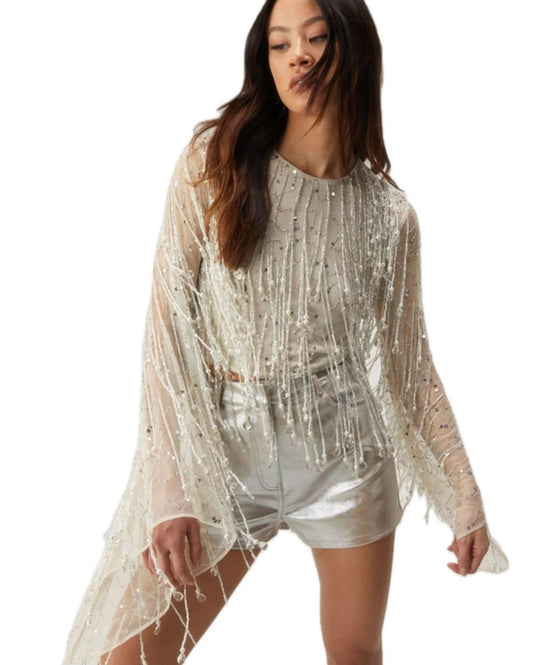 Top con Flecos en Pedrería Vm