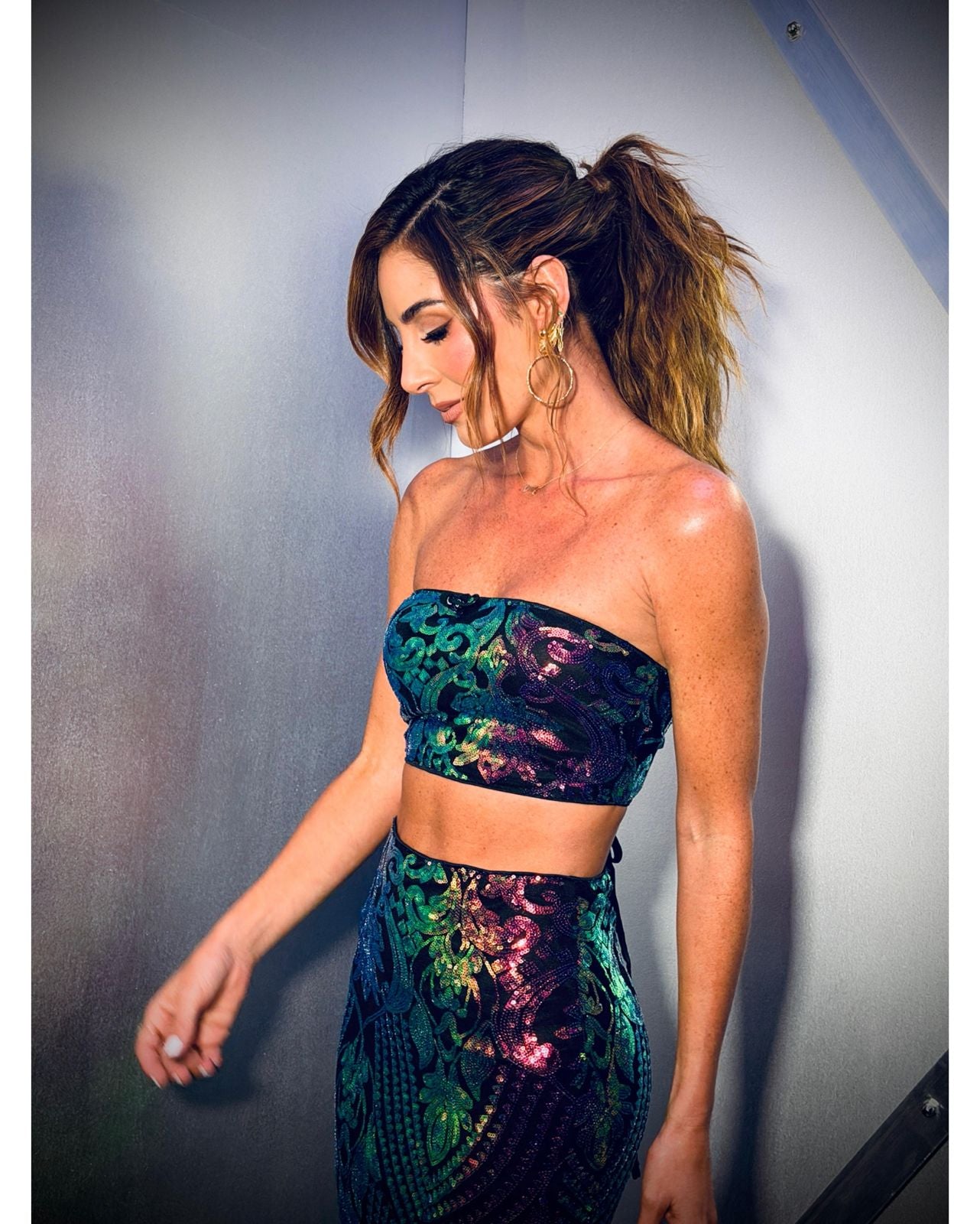 Set Top y Falda en Lentejuela VM