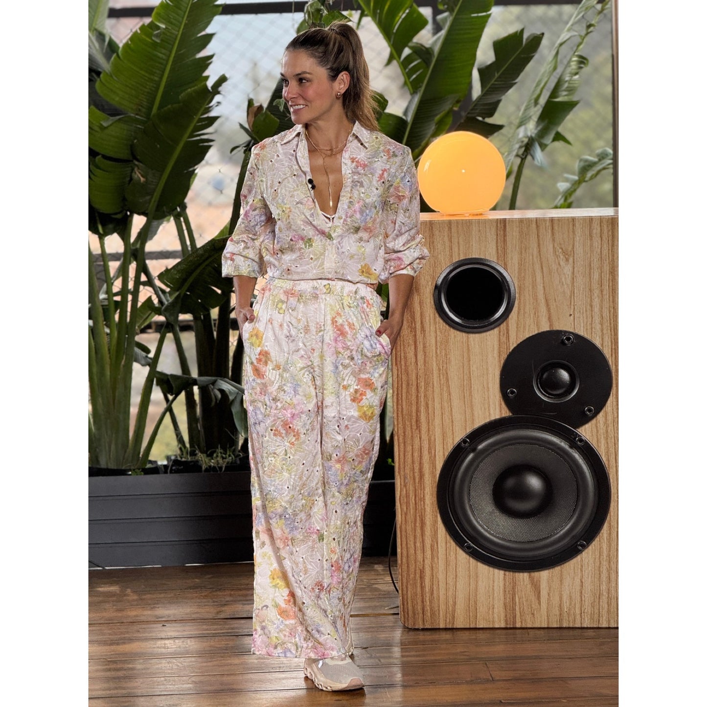 Shirt and Pant Set Eyelet