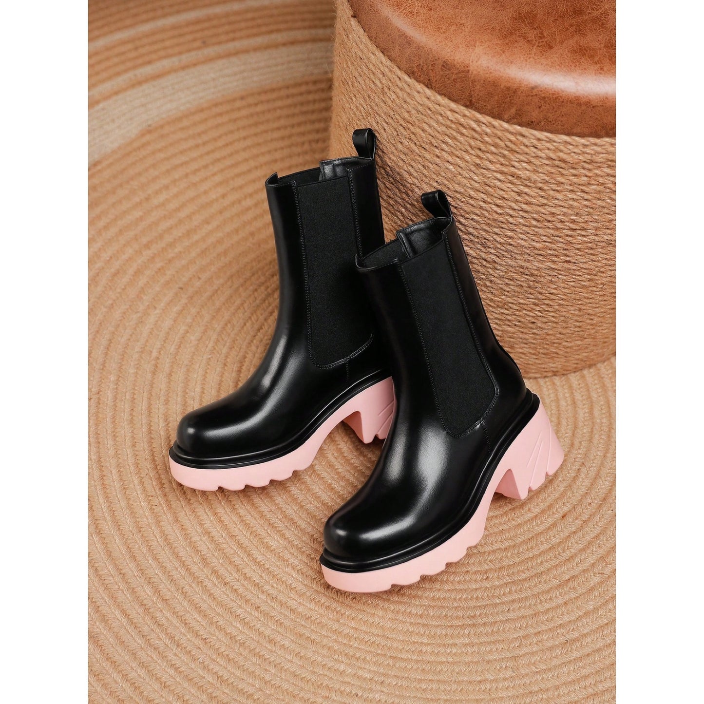 Colored Sole Ankle Boots