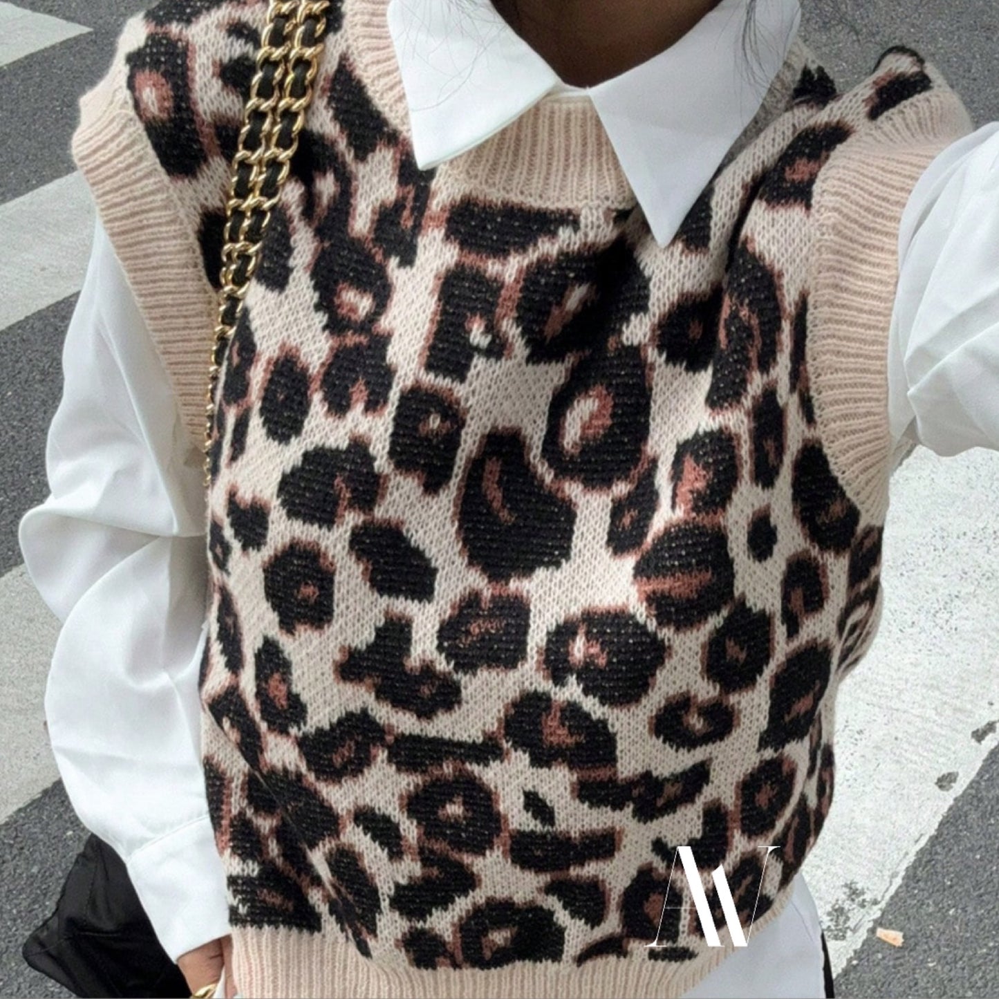Chaleco sin Mangas con Estampado Animal Print