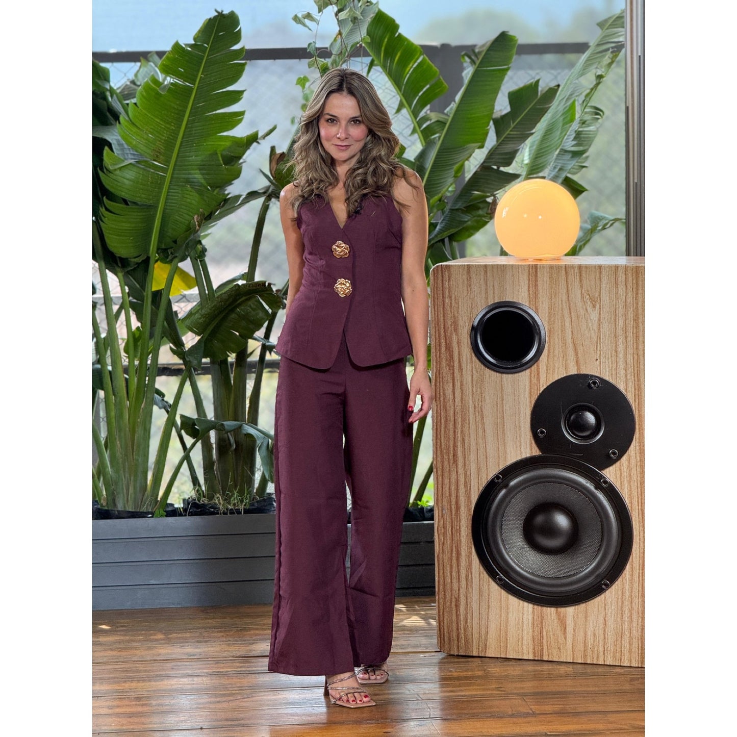 Set Top y Pantalon con Botones Flor Rs
