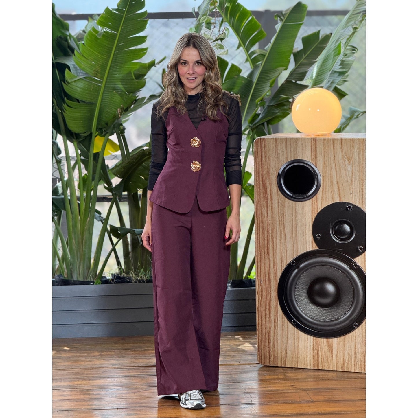 Set Top y Pantalon con Botones Flor Rs