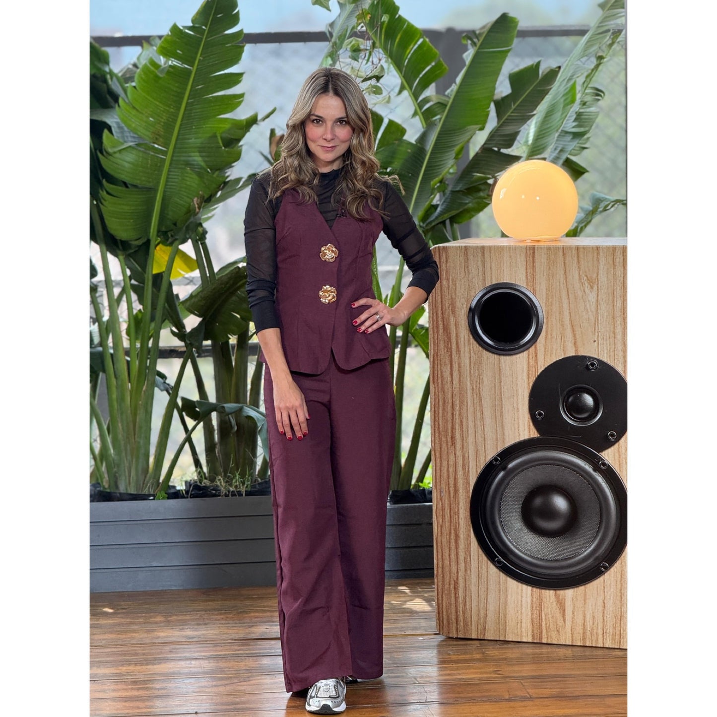 Set Top y Pantalon con Botones Flor Rs