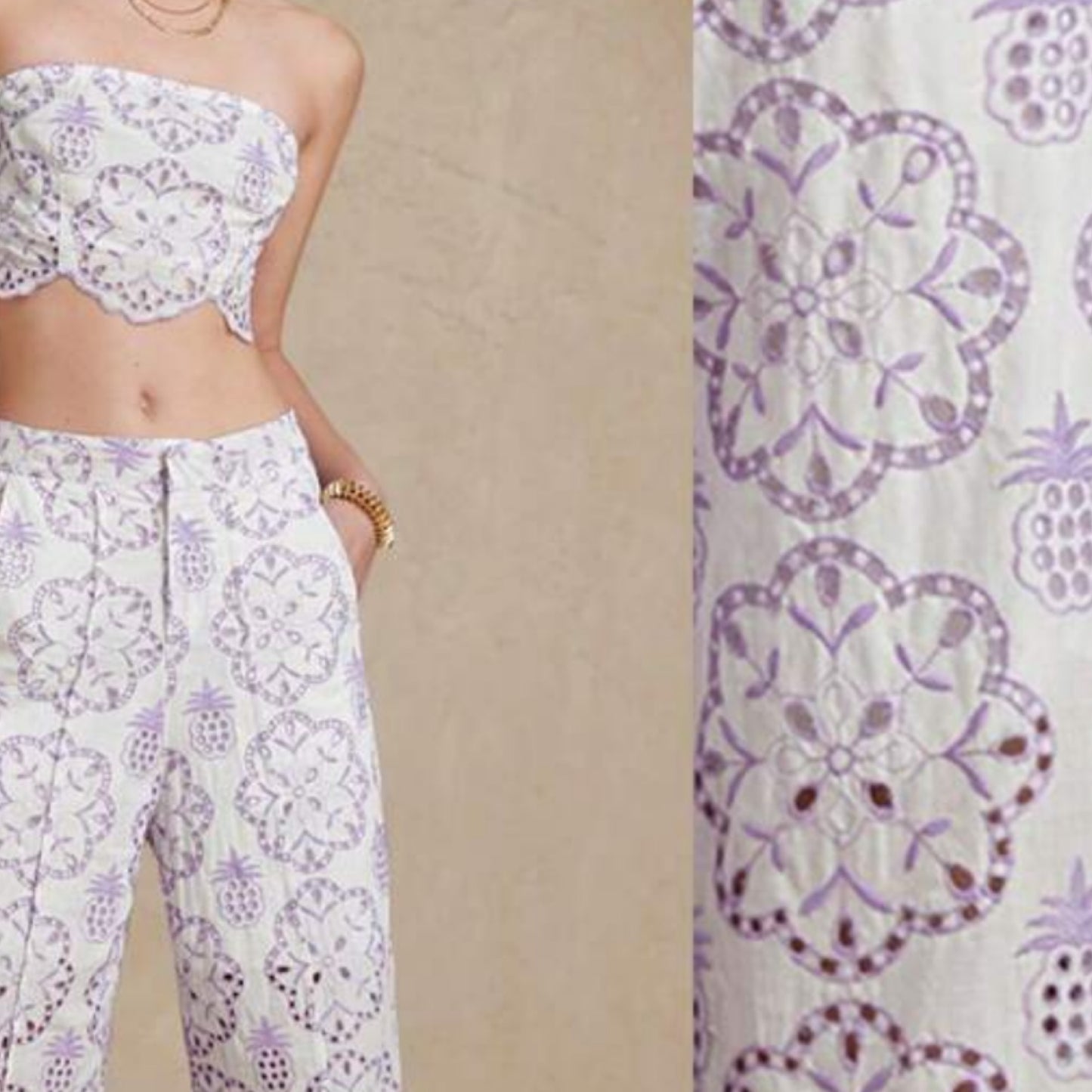 Set top y pantalón ojalillo