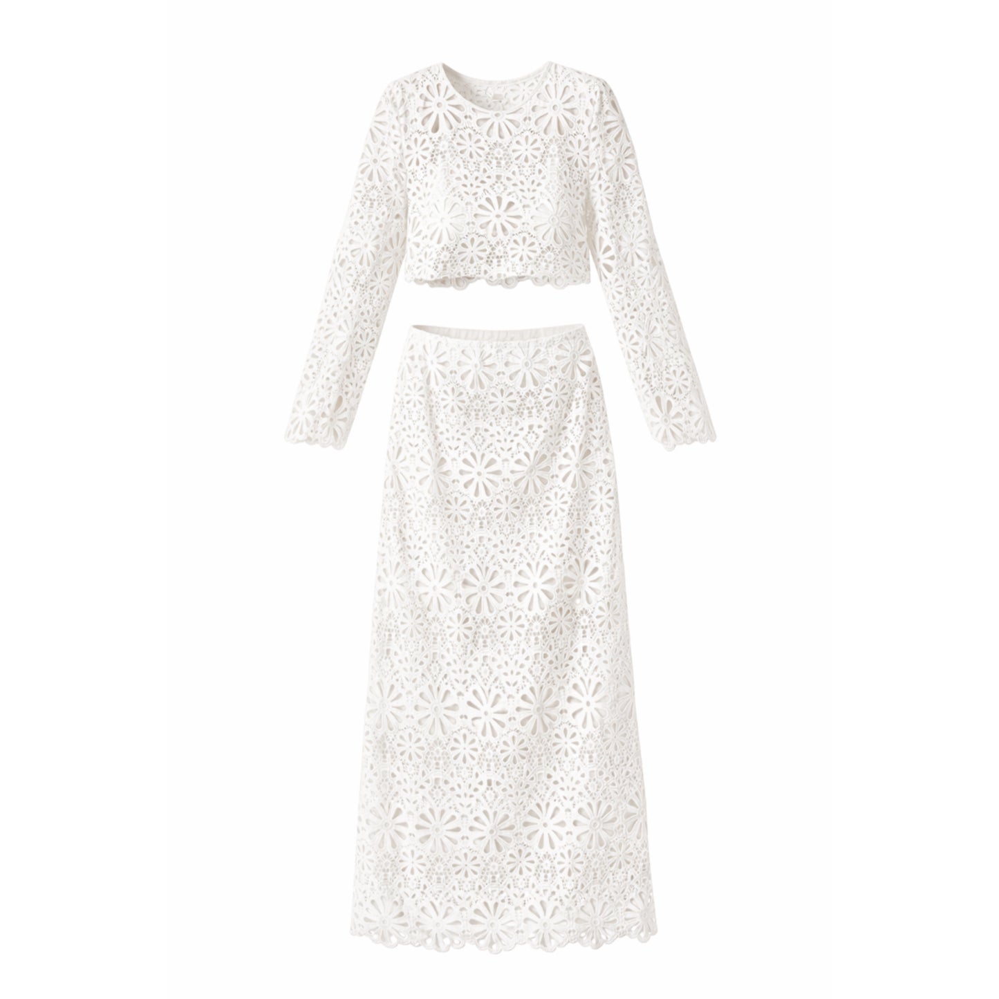 Set Top y Falda en Tejido