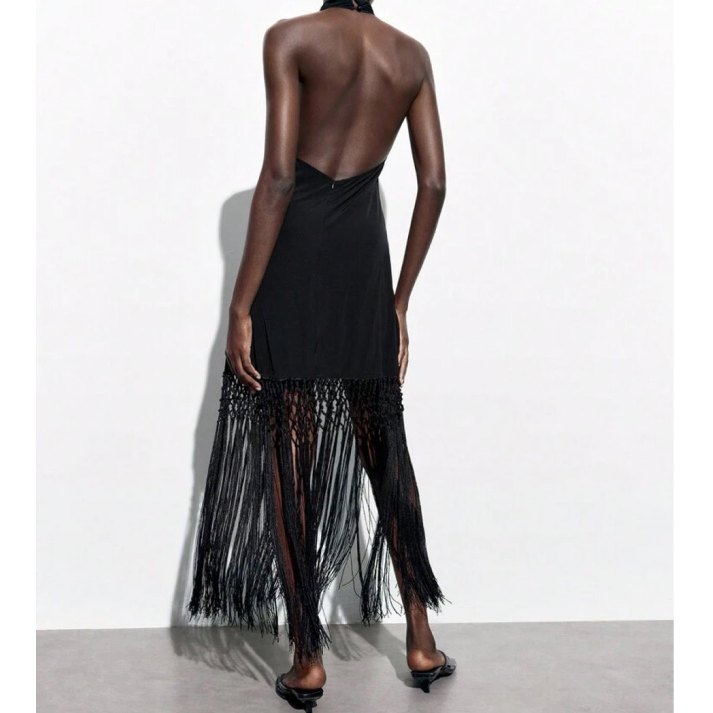 Vestido Mini con Flecos