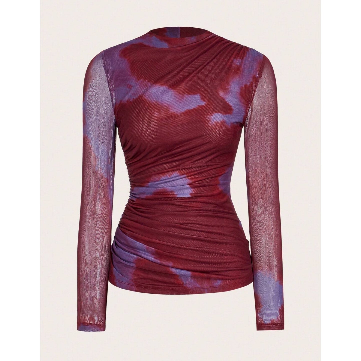 Top de Malla con Estampado tie dye con Transparencia