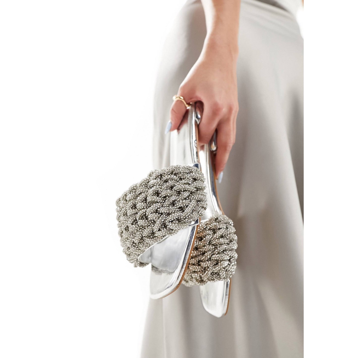 Sandalias Glitter Plata