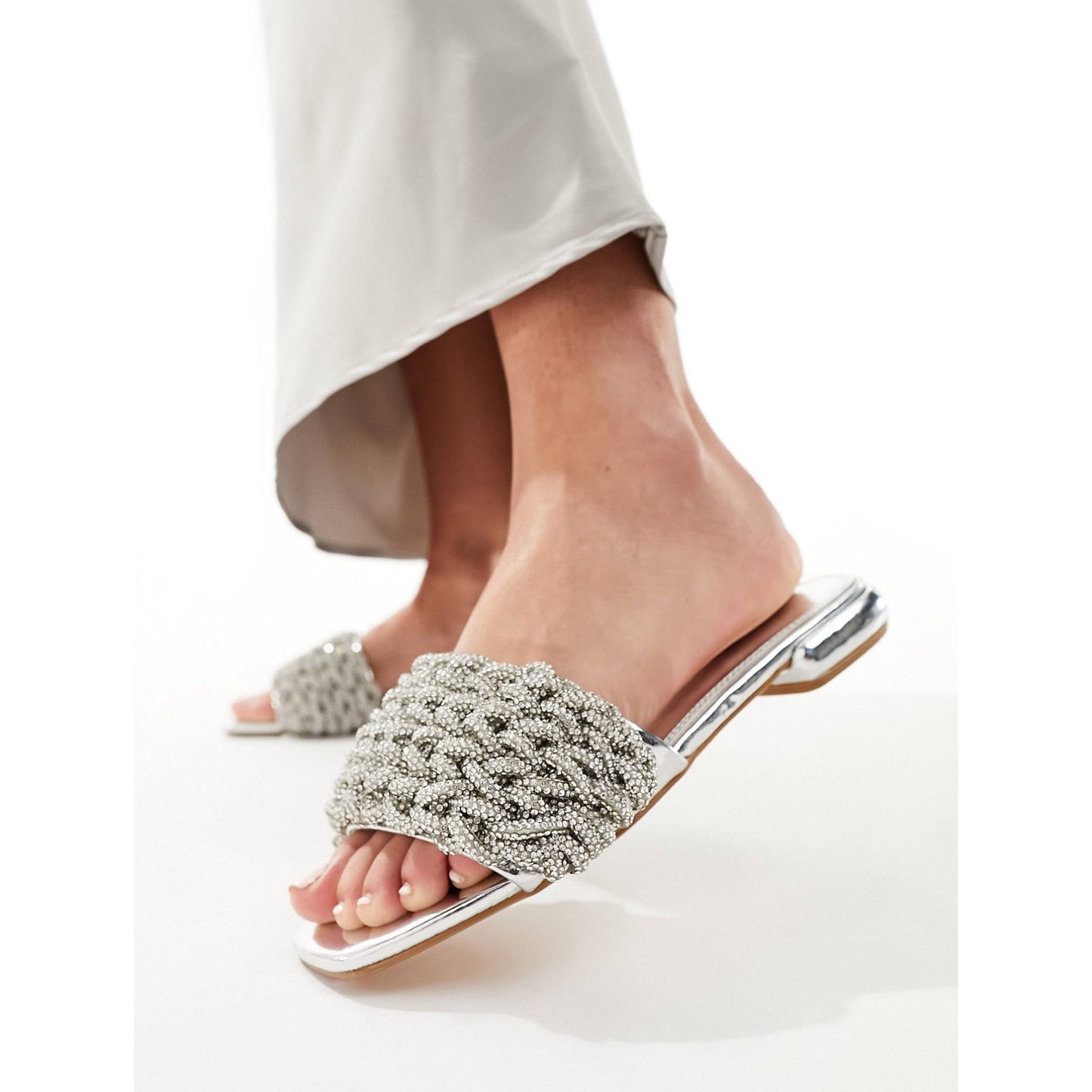 Sandalias Glitter Plata