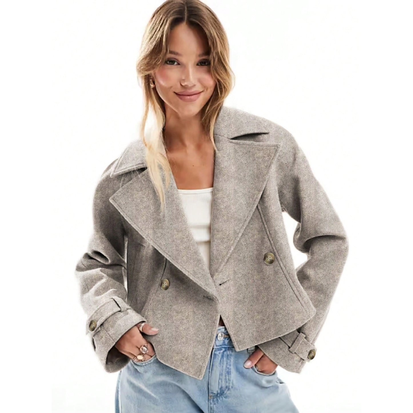 Versatile Grey Trench Jacket