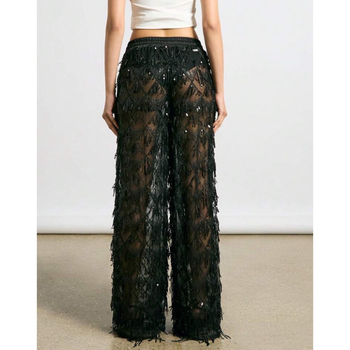Pantalón con Transparencia en Lentejuela Vm