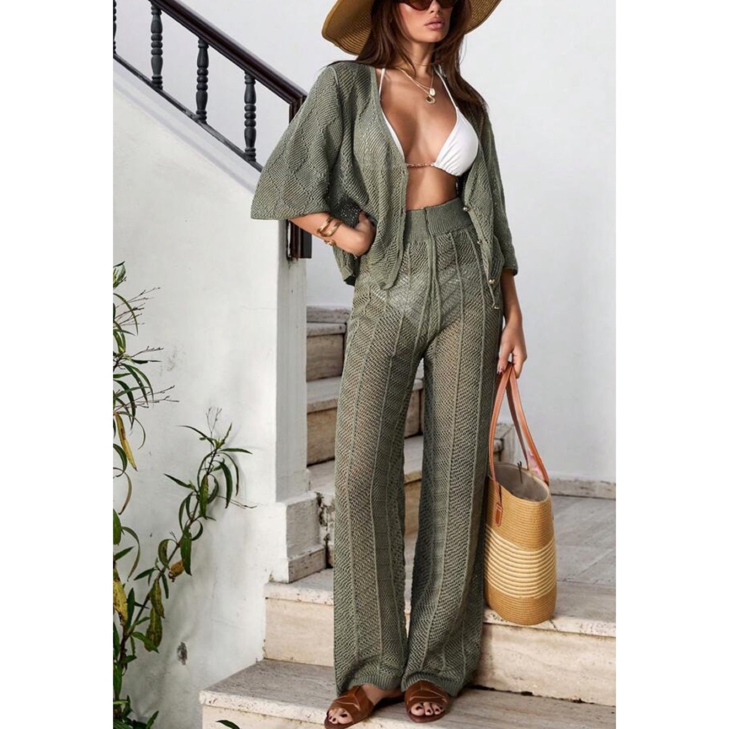 Set camisa y Pantalón Tejido