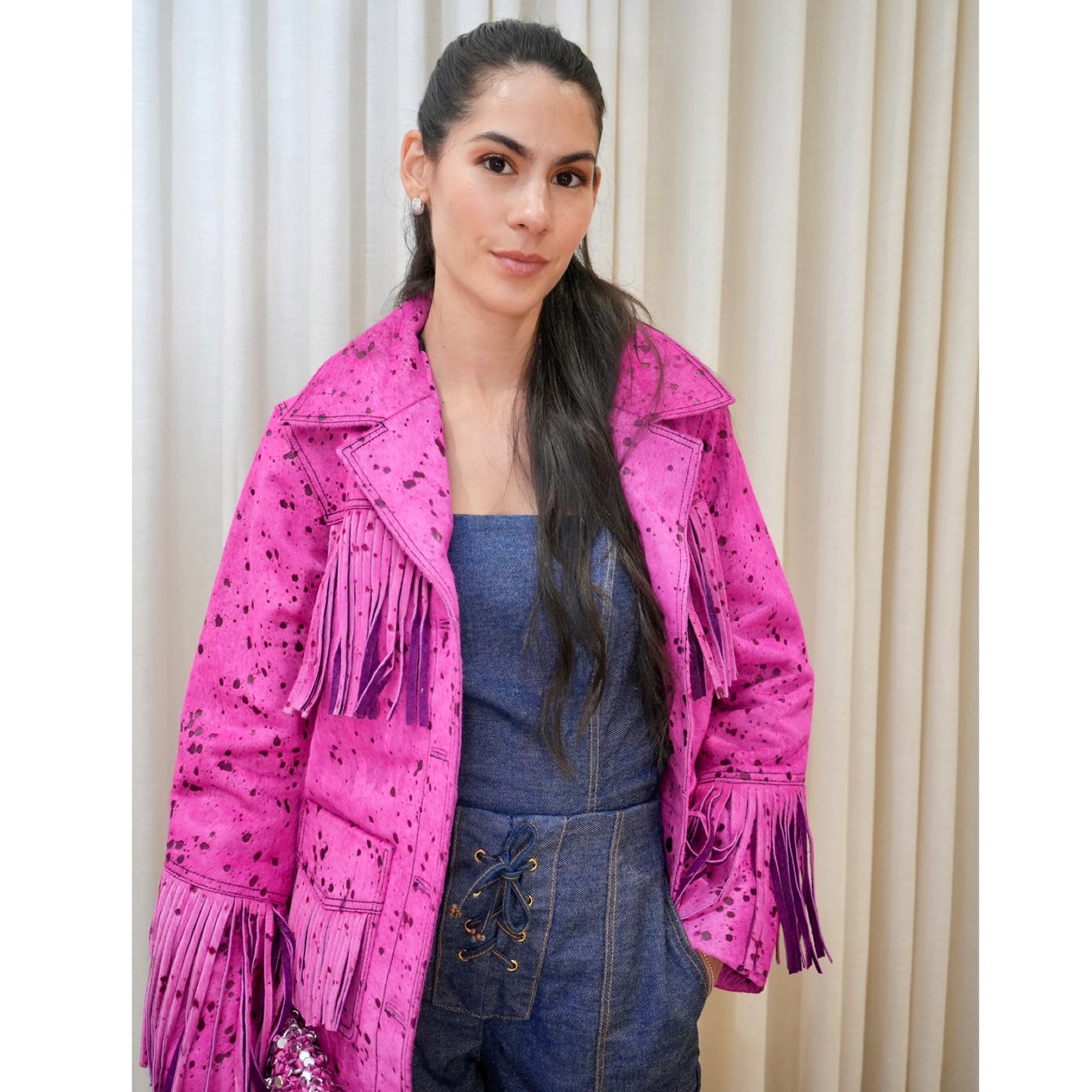 Chaqueta Flecos con Toque Glam Rock