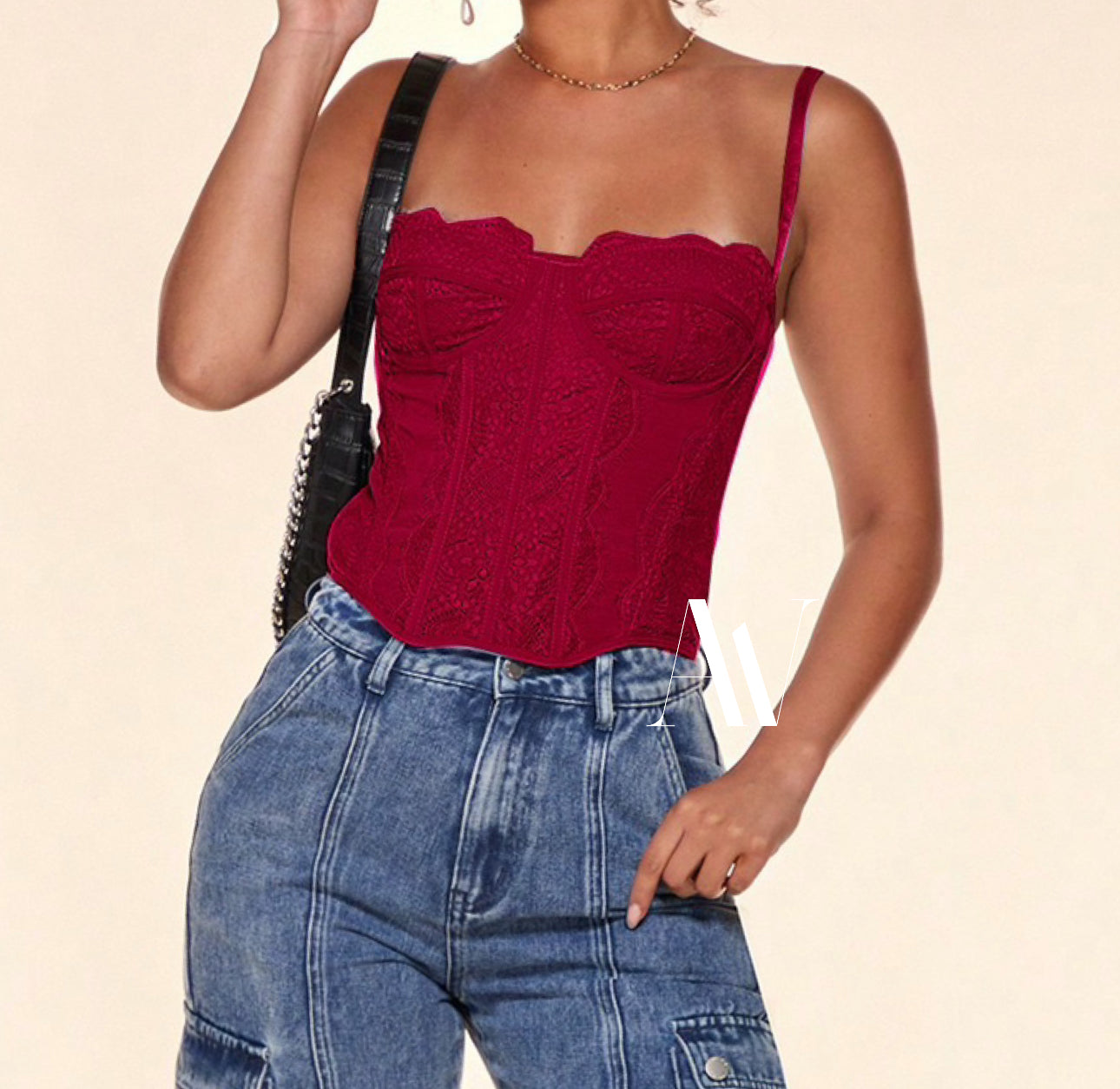 Corset  de Encaje burgundy