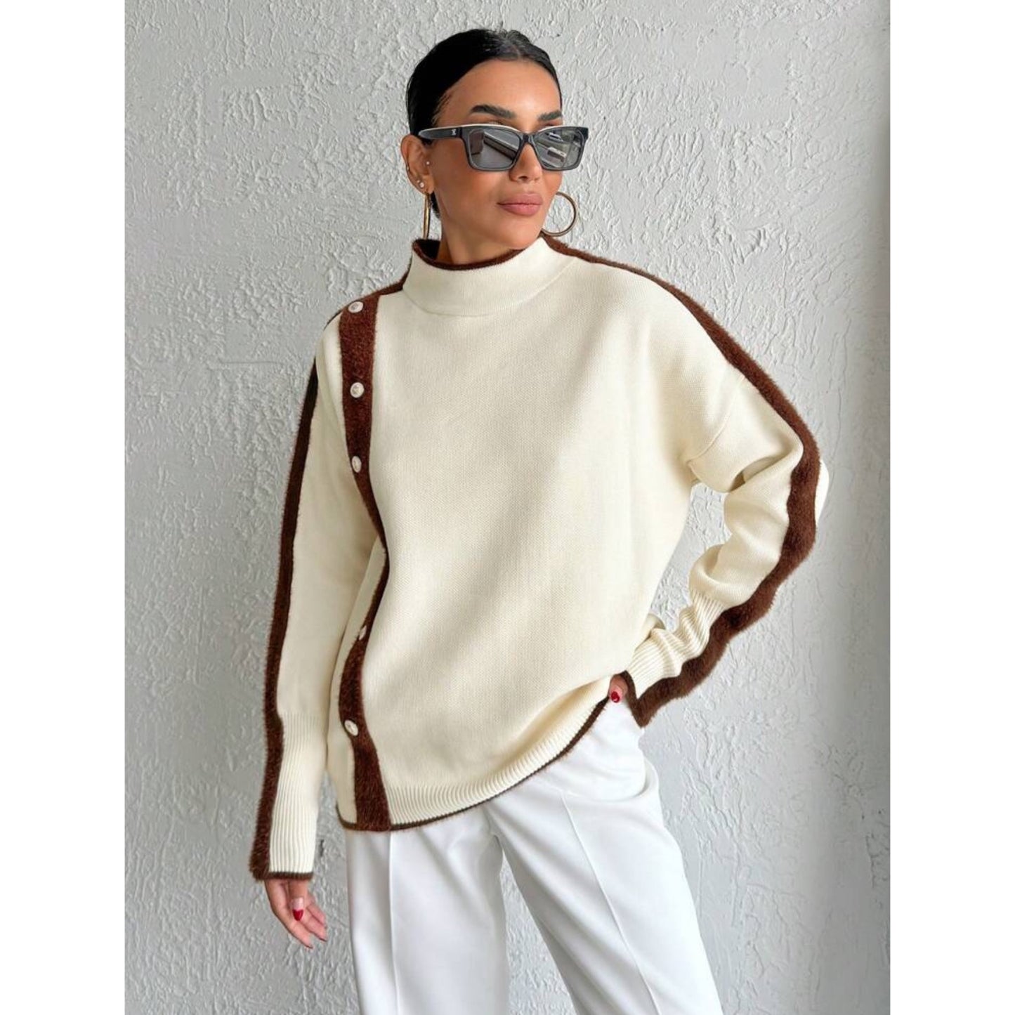 Sweater Lineas Frontales Mocha As