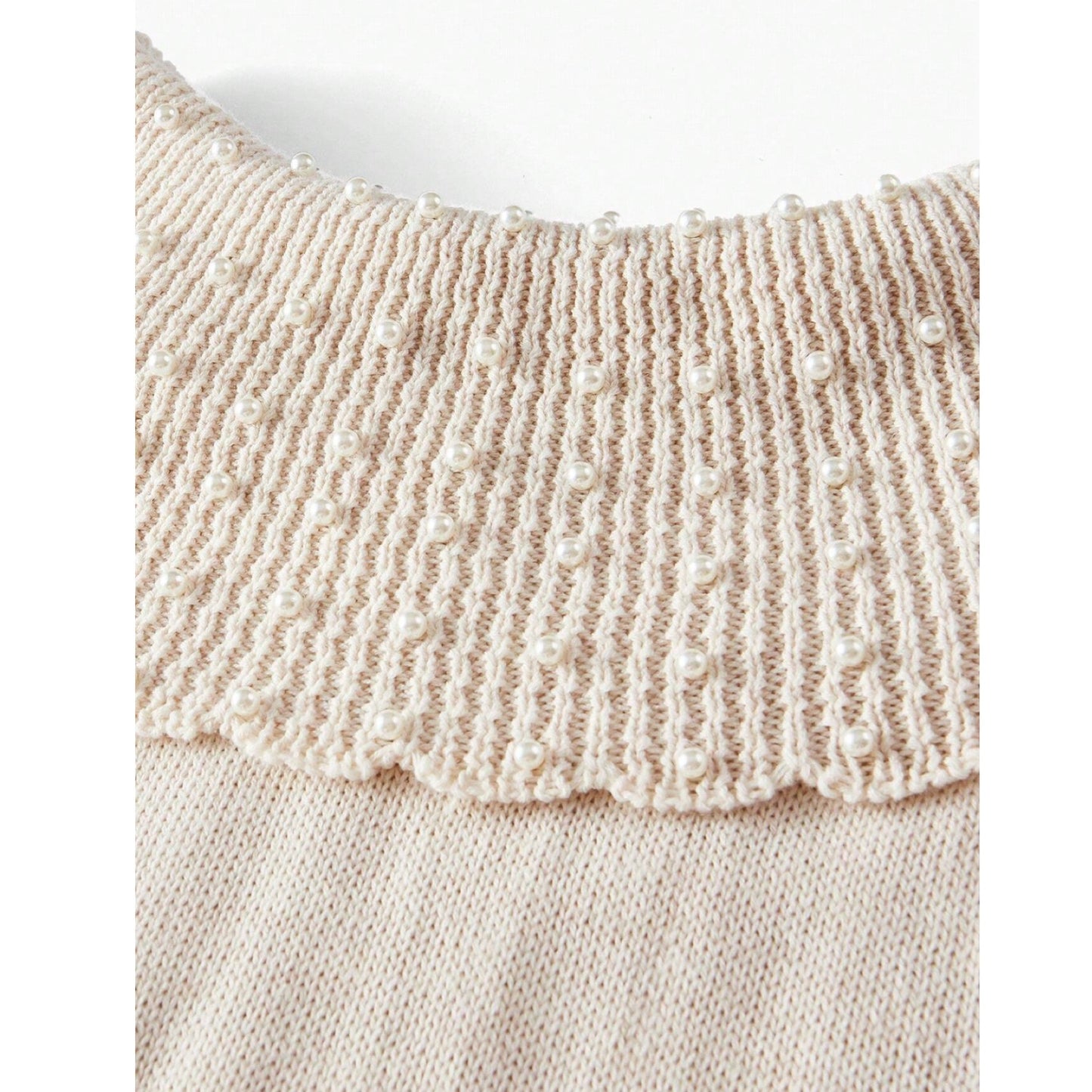 Sweater Cuello Barco Recamado con perlas