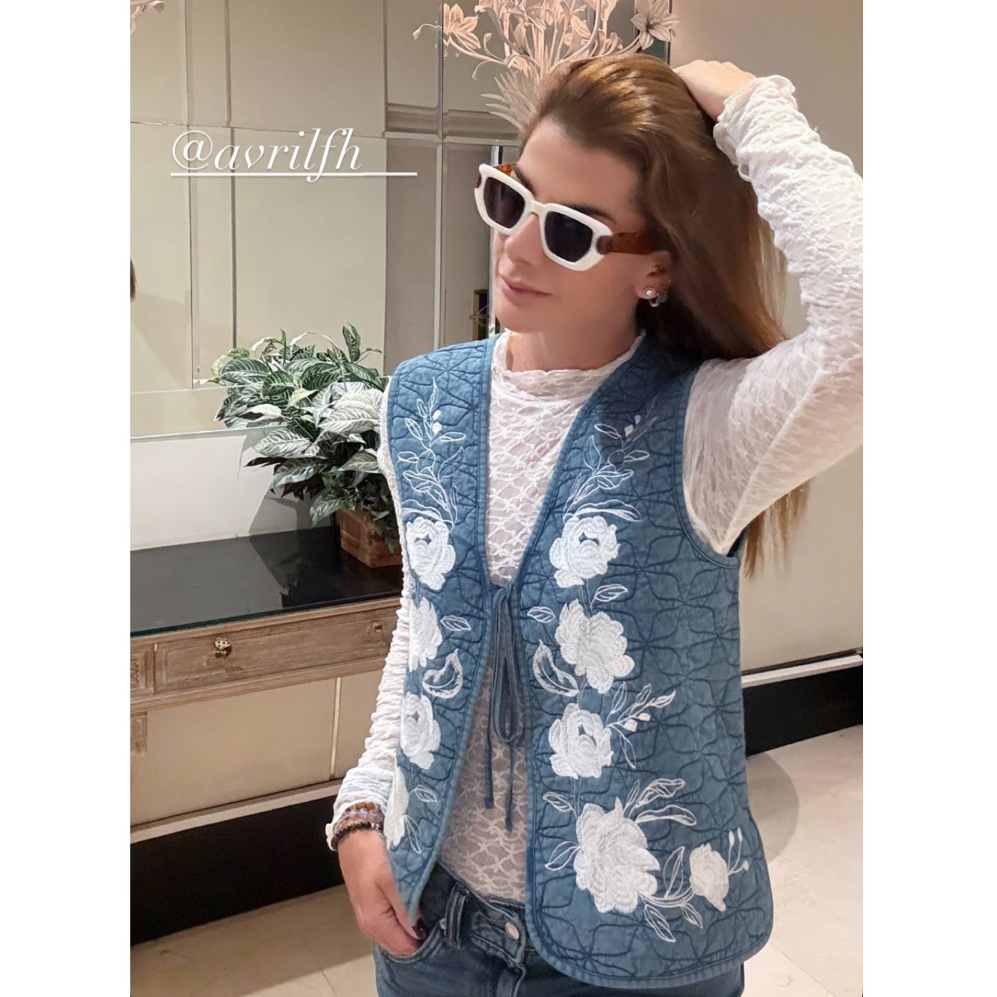Chaleco con Estampado Floral