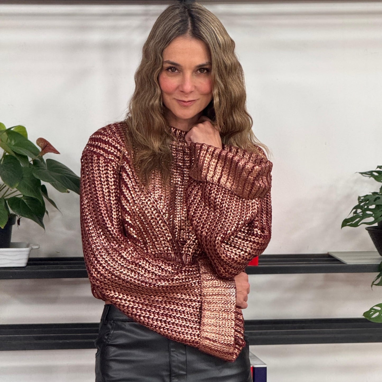 Sweater Tejido de Punto Glitter
