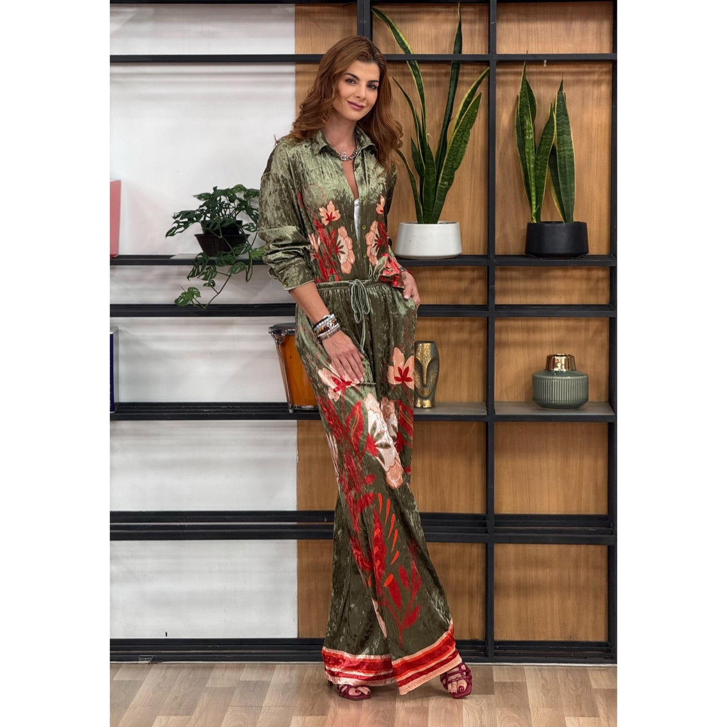 Set Camisa y Pantalón Floral Velvet